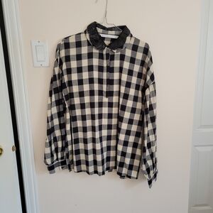 Zara Trafaluc (TRF) Collection Black and White Casual Button Down Shirt